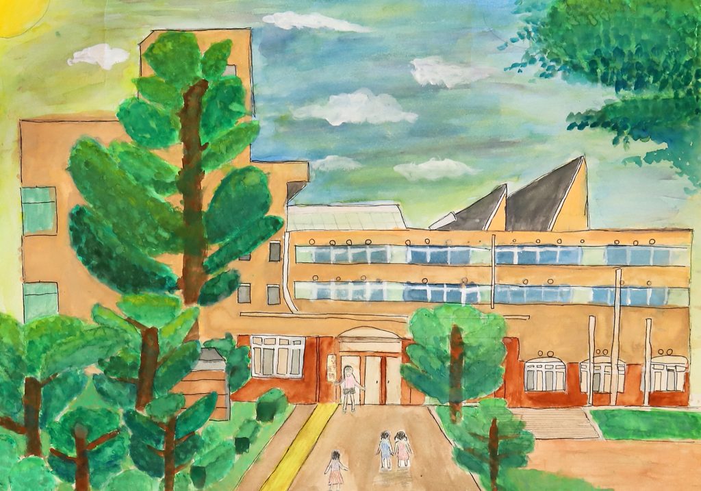 「朝の裏館小学校」裏館小学校　４年　永井　楓華